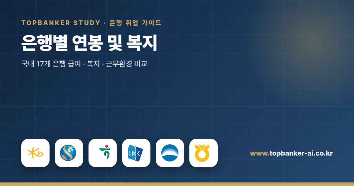 은행별 연봉 및 복지 — 탑뱅커 스터디