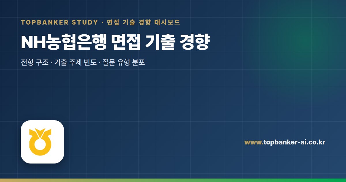 NH농협은행 면접 기출 경향 — 탑뱅커 스터디 면접 기출 경향 대시보드
