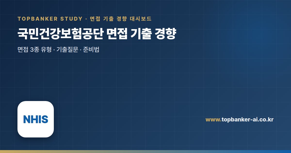 국민건강보험공단 면접 기출 경향 — 탑뱅커 스터디 면접 기출 경향 대시보드
